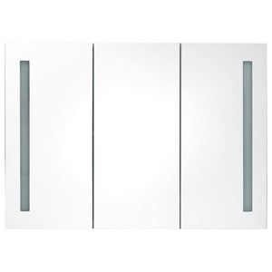 vidaXL LED Bathroom Mirror Cabinet Concrete Grey 89x14x62 cm