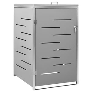 vidaXL Single Wheelie Bin Shed 69x77.5x112.5 cm Stainless Steel