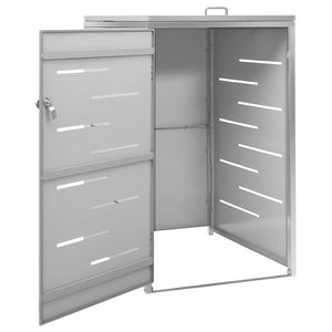 vidaXL Single Wheelie Bin Shed 69x77.5x112.5 cm Stainless Steel