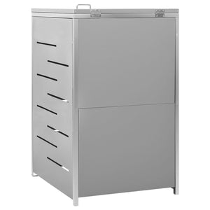 vidaXL Single Wheelie Bin Shed 69x77.5x112.5 cm Stainless Steel