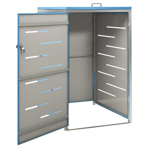 vidaXL Single Wheelie Bin Shed 69x77.5x112.5 cm Stainless Steel