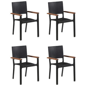 vidaXL 5 Piece Garden Dining Set Black