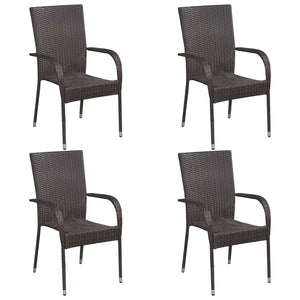 vidaXL 5 Piece Garden Dining Set Brown