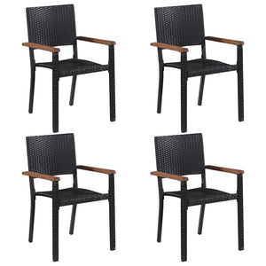 vidaXL 5 Piece Garden Dining Set Black