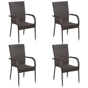 vidaXL 5 Piece Garden Dining Set Brown