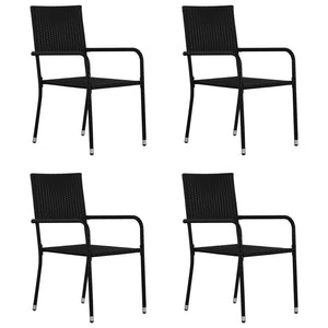 vidaXL 5 Piece Garden Dining Set Black