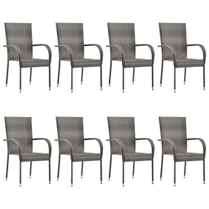 vidaXL 9 Piece Garden Dining Set Grey