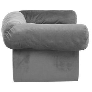 vidaXL Dog Sofa with Drawer Grey 75x50x38 cm Plush