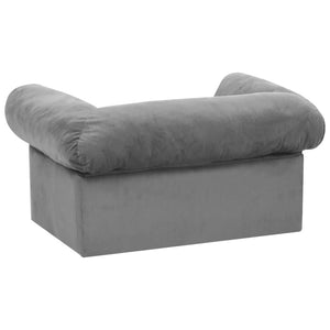 vidaXL Dog Sofa with Drawer Grey 75x50x38 cm Plush