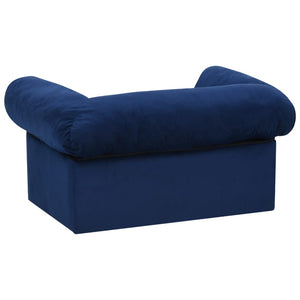 vidaXL Dog Sofa with Drawer Blue 75x50x38 cm Plush