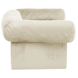 vidaXL Dog Sofa with Drawer Cream 75x50x38 cm Plush