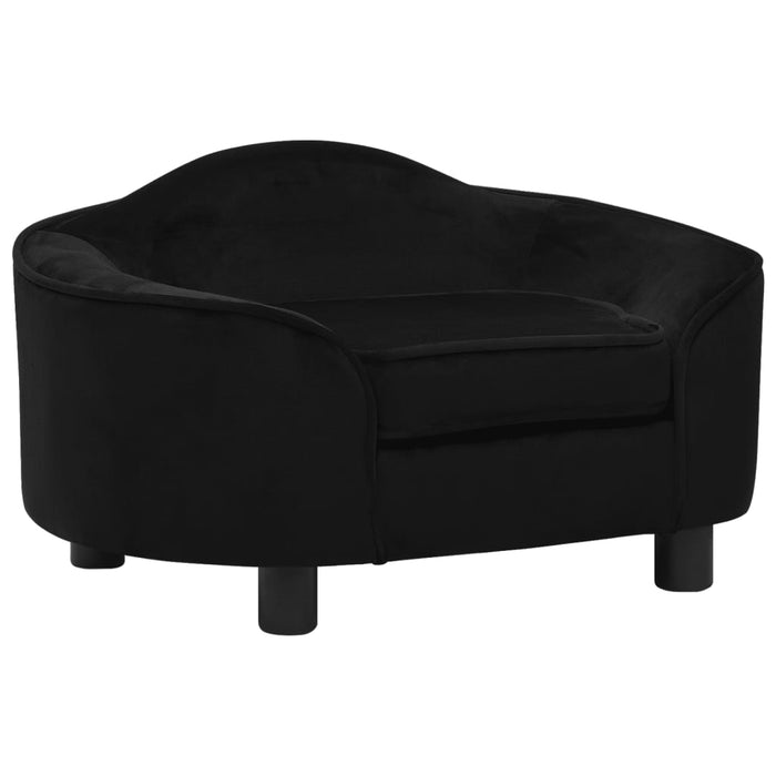 vidaXL Dog Sofa Black 67x47x36 cm Plush