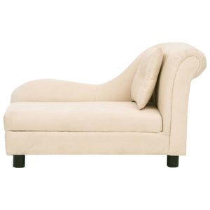 vidaXL Dog Sofa with Pillow Cream 83x44x44 cm Plush