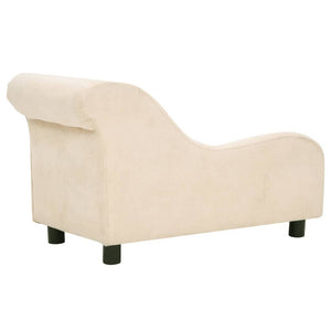 vidaXL Dog Sofa with Pillow Cream 83x44x44 cm Plush