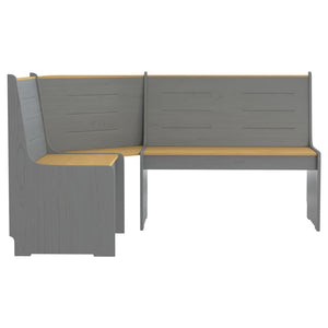 vidaXL Corner Bench REINE 151 cm Honey Brown&Grey Solid Wood Pine