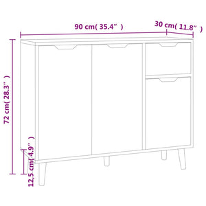 vidaXL Sideboard Sonoma Oak 90x30x72 cm Engineered Wood