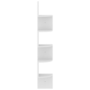 vidaXL Wall Corner Shelf White 19x19x123 cm Engineered Wood