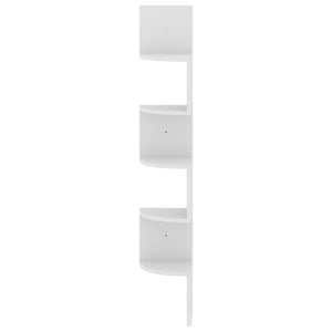 vidaXL Wall Corner Shelf White 19x19x123 cm Engineered Wood