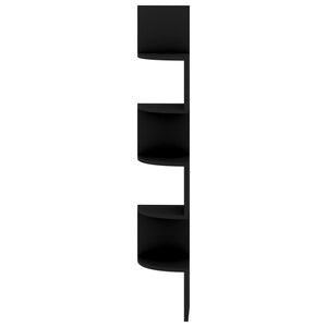 vidaXL Wall Corner Shelf Black 19x19x123 cm Engineered Wood