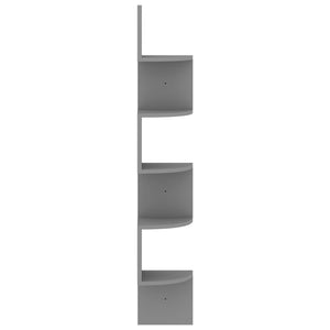 vidaXL Wall Corner Shelf Grey 19x19x123 cm Engineered Wood