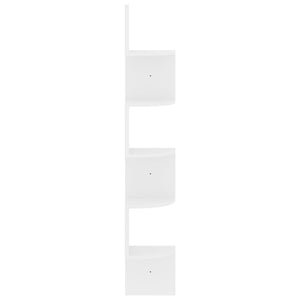 vidaXL Wall Corner Shelf High Gloss White 19x19x123 cm Engineered Wood