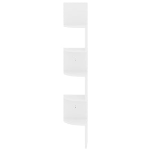 vidaXL Wall Corner Shelf High Gloss White 19x19x123 cm Engineered Wood