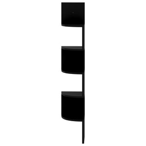 vidaXL Wall Corner Shelf High Gloss Black 19x19x123 cm Engineered Wood