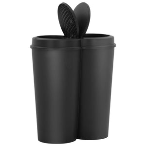 vidaXL Duo Bin Trash Can Black 50 L