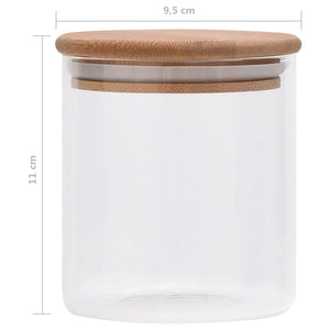 vidaXL Storage Glass Jars with Bamboo Lid 10 pcs 600 ml