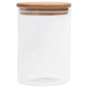 vidaXL Storage Glass Jars with Bamboo Lid 4 pcs 800 ml