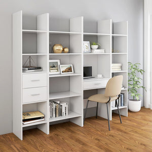 vidaXL Book Cabinet White 60x35x180 cm Engineered Wood