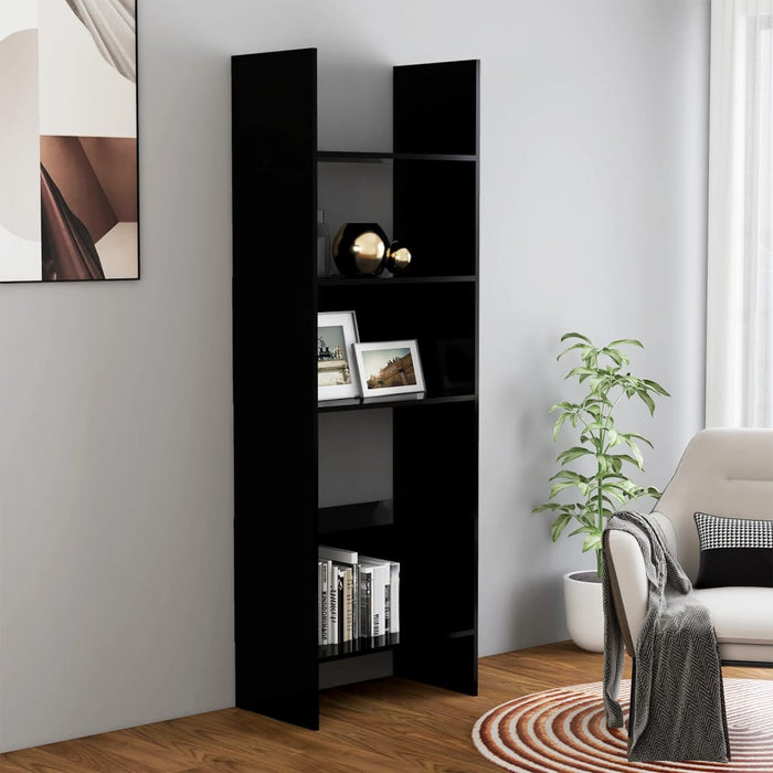 vidaXL Book Cabinet Black 60x35x180 cm Engineered Wood