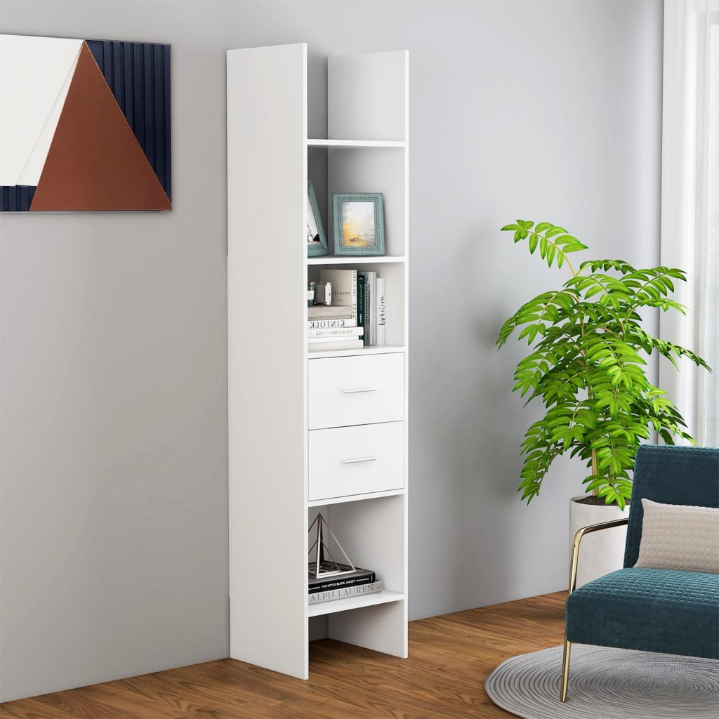 vidaXL Book Cabinet White 40x35x180 cm Engineered Wood