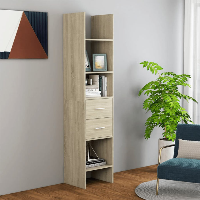 vidaXL Book Cabinet Sonoma Oak 40x35x180 cm Engineered Wood