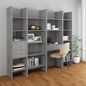 vidaXL Book Cabinet Concrete Grey 40x35x180 cm Engineered Wood