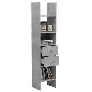 vidaXL Book Cabinet Concrete Grey 40x35x180 cm Engineered Wood