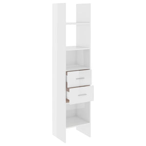 vidaXL Book Cabinet High Gloss White 40x35x180 cm Engineered Wood