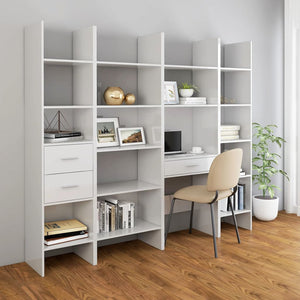 vidaXL Book Cabinet High Gloss White 40x35x180 cm Engineered Wood