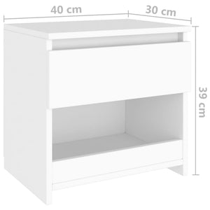 vidaXL Bedside Cabinets 2 pcs White 40x30x39 cm Engineered Wood