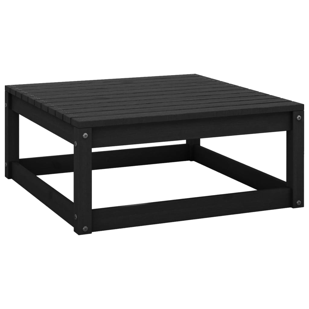 vidaXL Garden Footstool 70x70x30 cm Black Solid Wood Pine