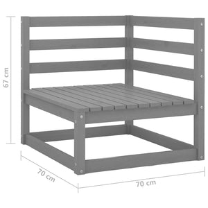 vidaXL 2 Piece Garden Lounge Set Grey Solid Pinewood