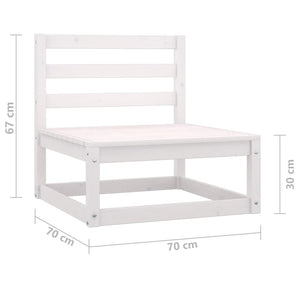 vidaXL 3 Piece Garden Lounge Set White Solid Pinewood