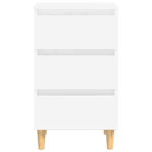 vidaXL Bed Cabinet with Solid Wood Legs White 40x35x69 cm