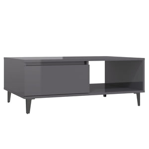 vidaXL Coffee Table High Gloss Grey 90x60x35 cm Engineered Wood