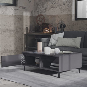 vidaXL Coffee Table High Gloss Grey 90x60x35 cm Engineered Wood