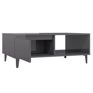 vidaXL Coffee Table High Gloss Grey 90x60x35 cm Engineered Wood