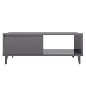 vidaXL Coffee Table High Gloss Grey 90x60x35 cm Engineered Wood