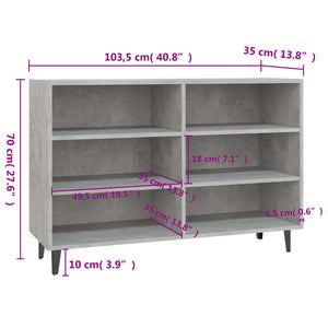 vidaXL Sideboard Concrete Grey 103.5x35x70 cm Engineered Wood