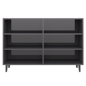 vidaXL Sideboard High Gloss Grey 103.5x35x70 cm Engineered Wood