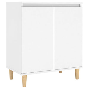 vidaXL Sideboard with Solid Wood Legs White 60x35x70 cm Engineered Wood